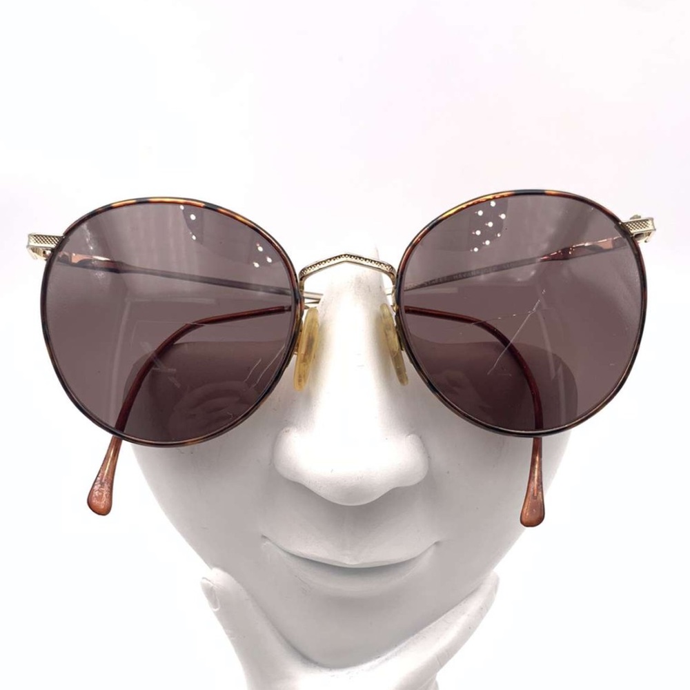 Vintage Wall Street Tortoise Gold Round Sunglasses Frames